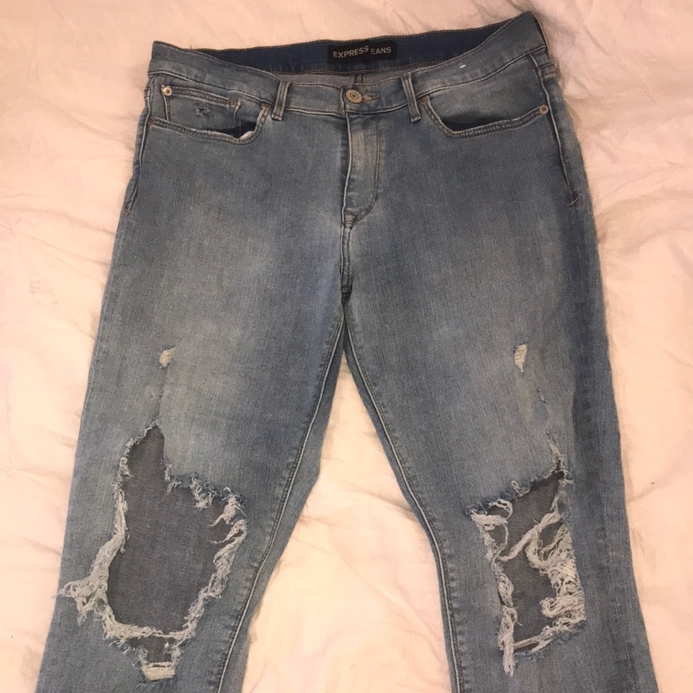 Express light wash ripped jeans